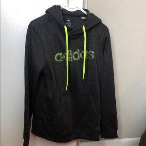 Adidas Men’s Charcoal and Lime Hoodie